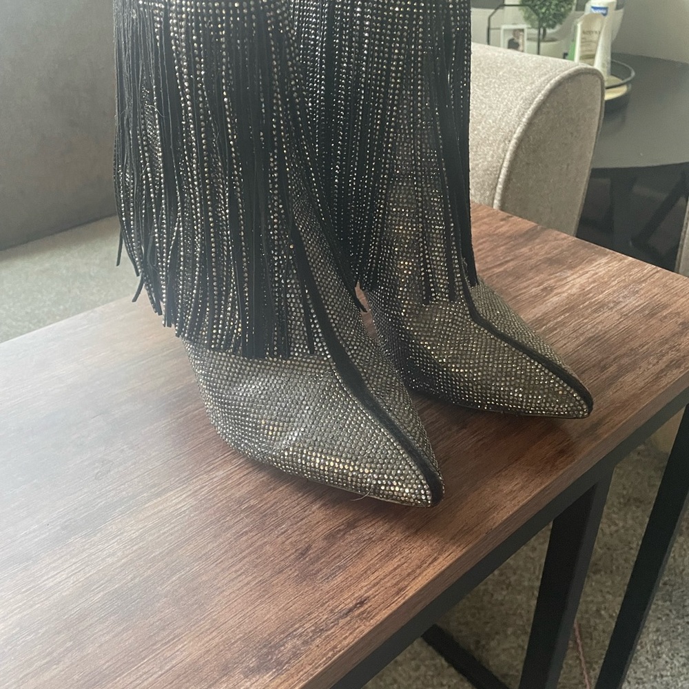 INC rhinestone booties. Worn once!